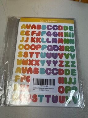 Colorful Alphabet & Number Sticker Sheets - Multicolor Bubble Letters 4 packs